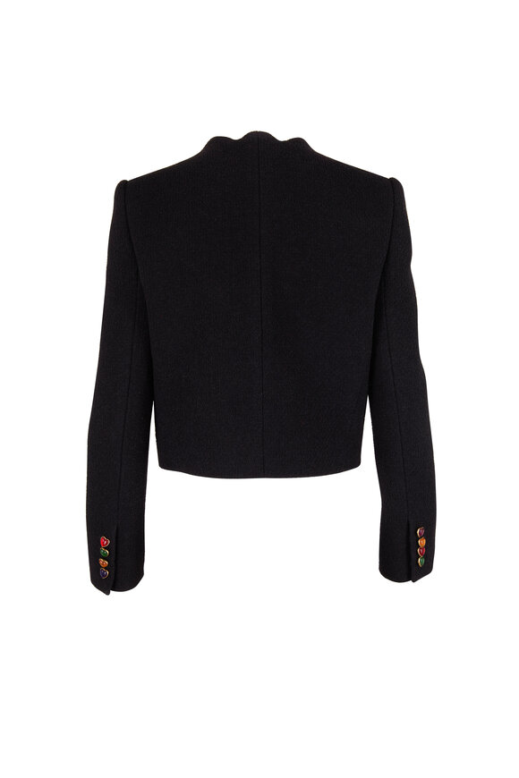 Saint Laurent - Black Bouclé Tweed Cropped Jacket