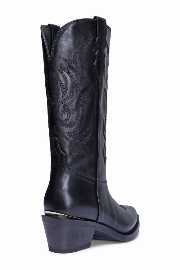 Partlow Gigi Black Leather Cowboy Boot - view 3