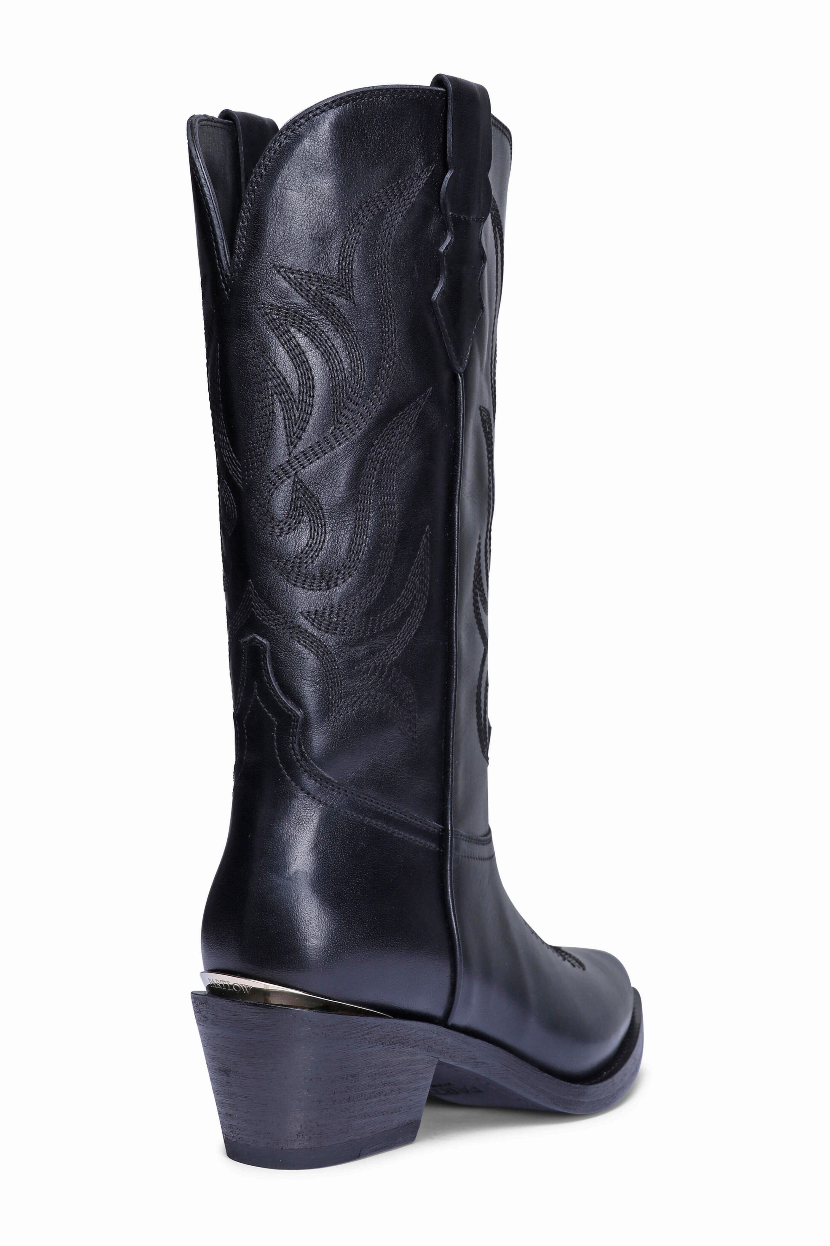 Partlow - Gigi Black Leather Cowboy Boot