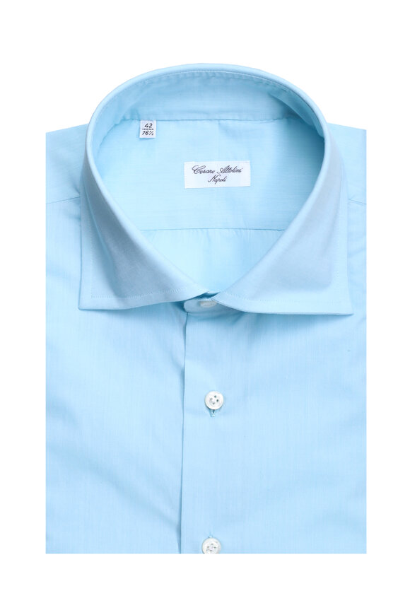 Cesare Attolini Solid Baby Blue Sport Shirt