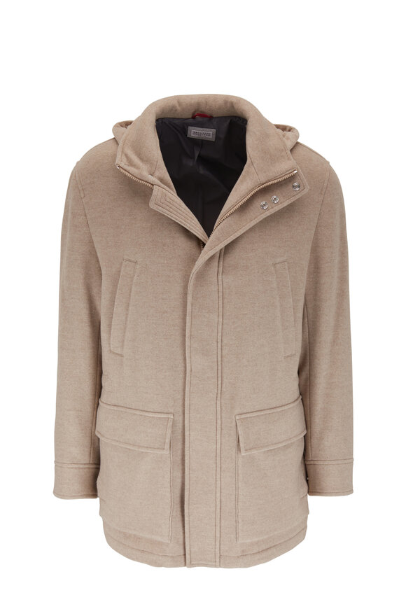 Brunello Cucinelli - Beige Water-Resistant Cashmere Hooded Parka