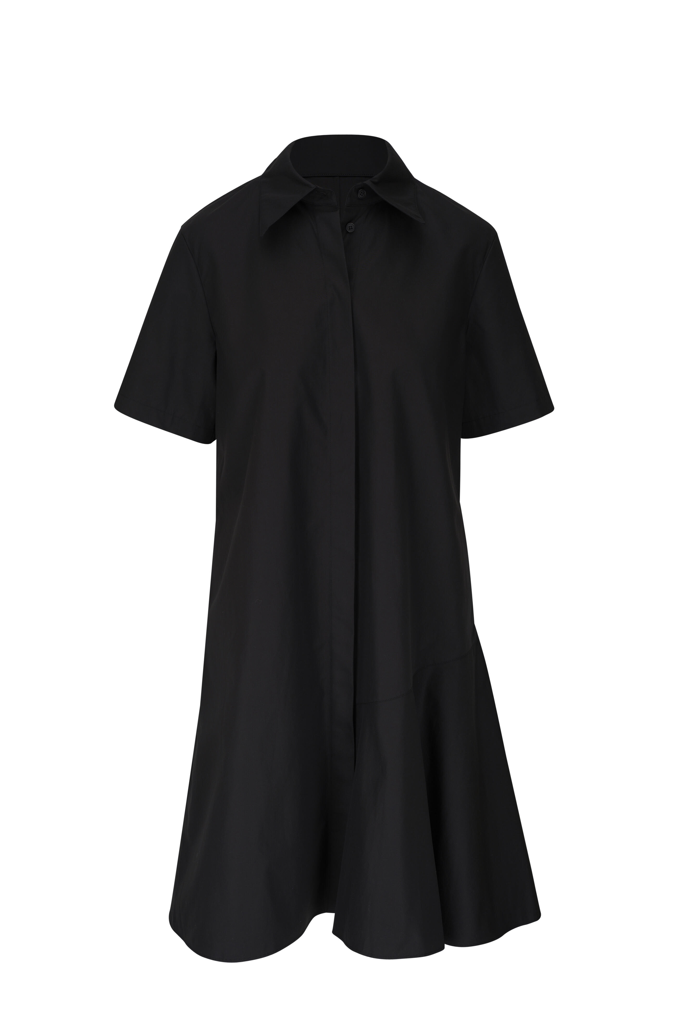Lafayette 148 New York - Black Flounce Hem Shirt Dress