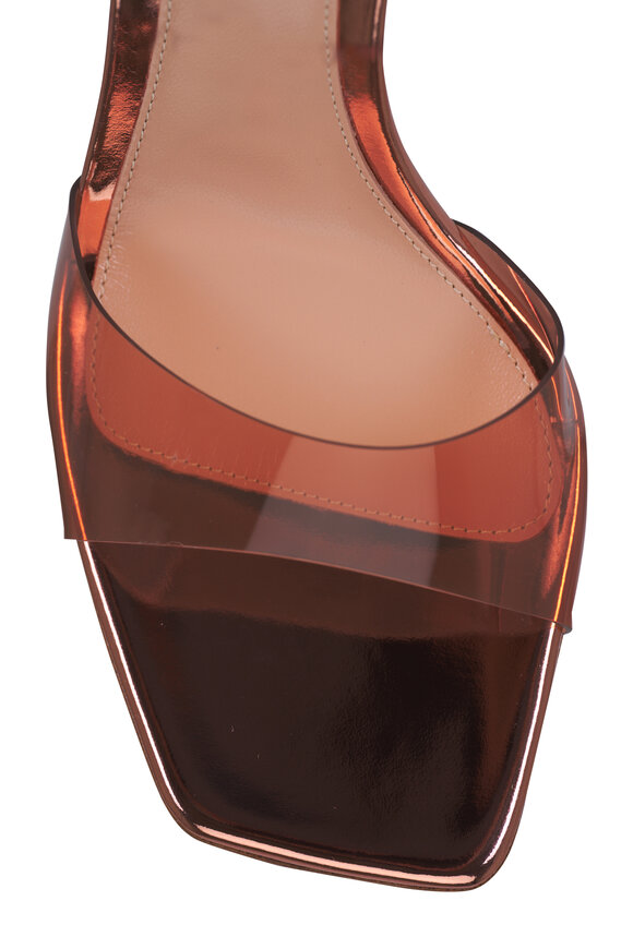 Gianvito Rossi Rose Gold Glass Leather & Metallic Sandal, 95mm - view 5