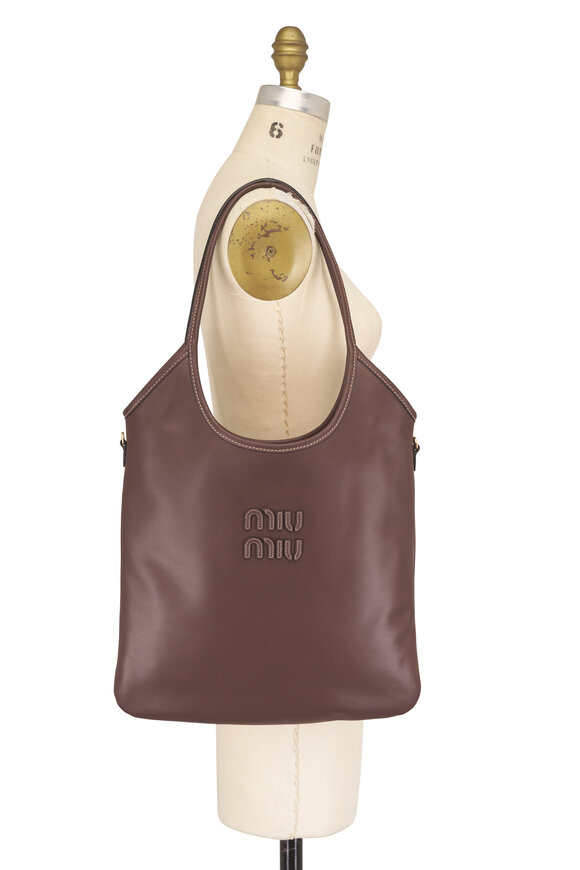 Miu Miu Large Ivy Radica Brown Leather Tote - view 7