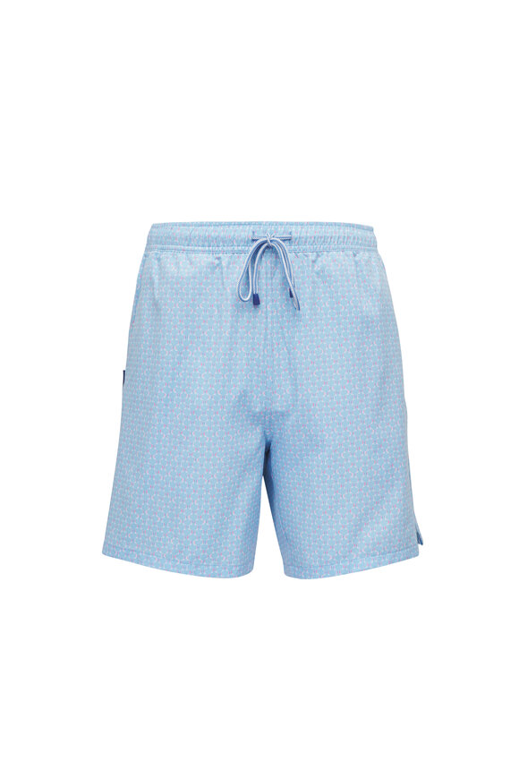 Peter Millar Wind In Your Sails Seaport Blue Swim Trunks