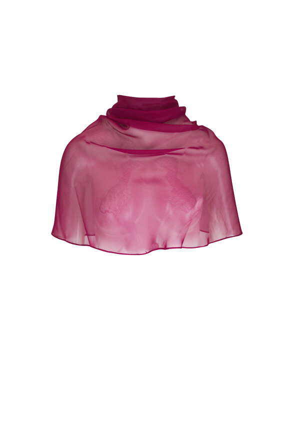Lela Rose Oxblood Silk Chiffon Capelet - view 1
