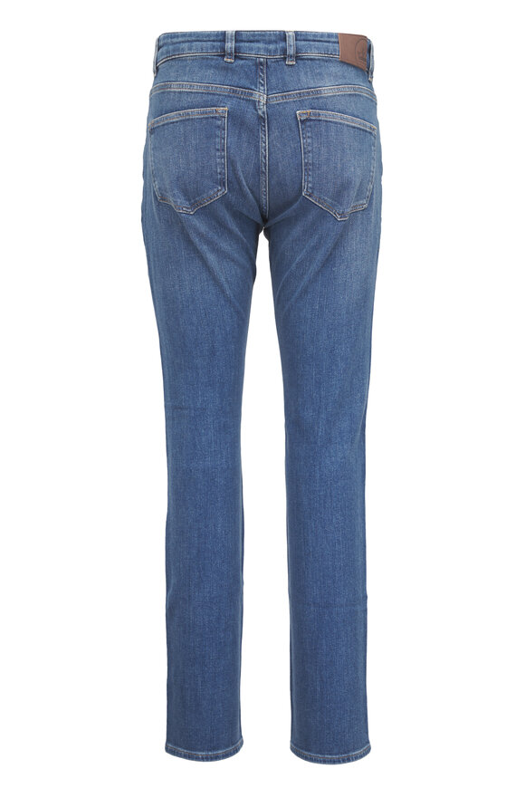 Peter Millar Medium Blue Vintage Washed Five Pocket Jean - view 5