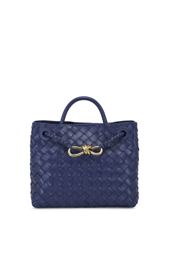 Bottega Veneta Small Andiamo Duke Navy Leather Bag