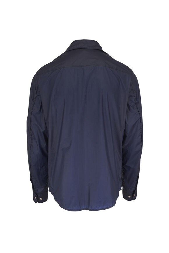 Moncler Navy Blue Ripstop Snap-Front Shacket - view 3