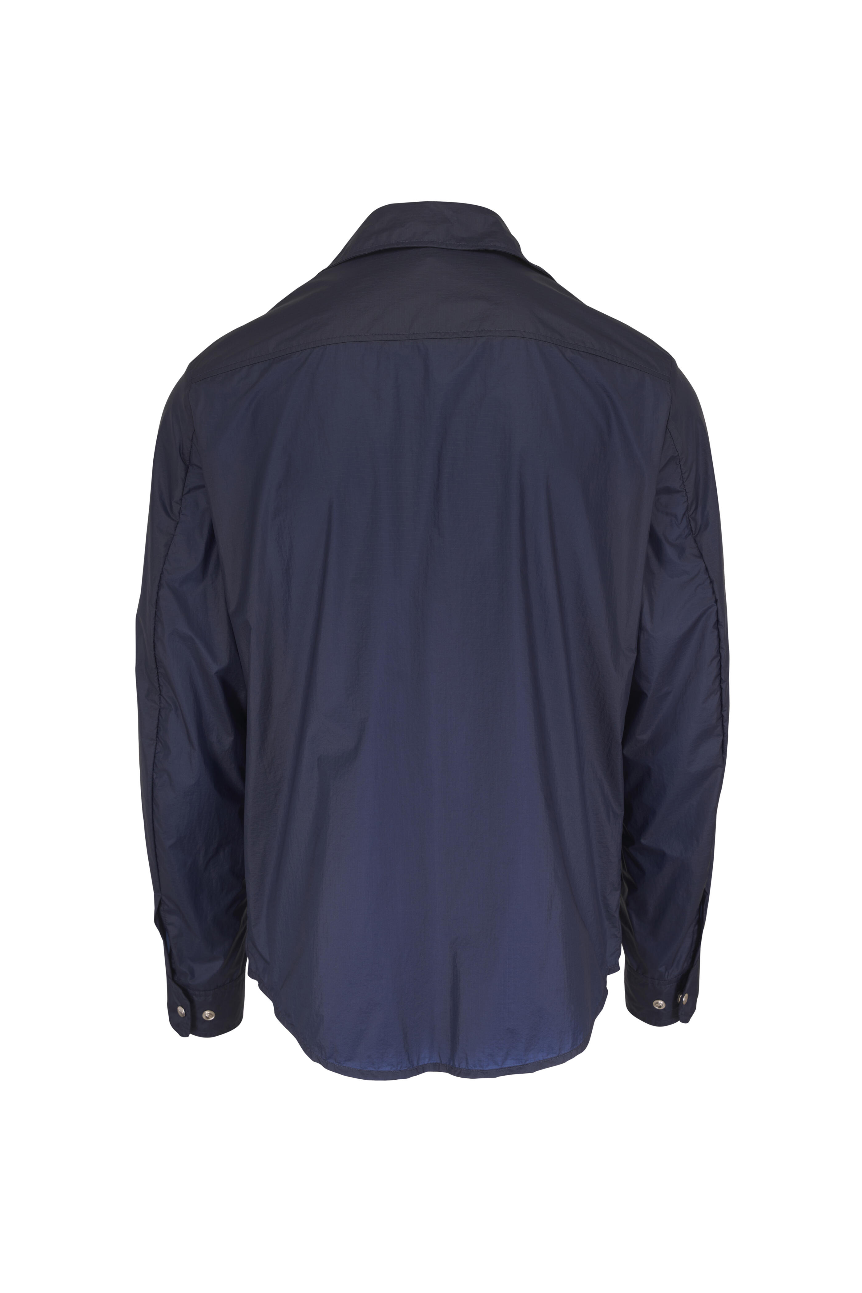 Moncler - Navy Blue Ripstop Snap-Front Shacket - view 3