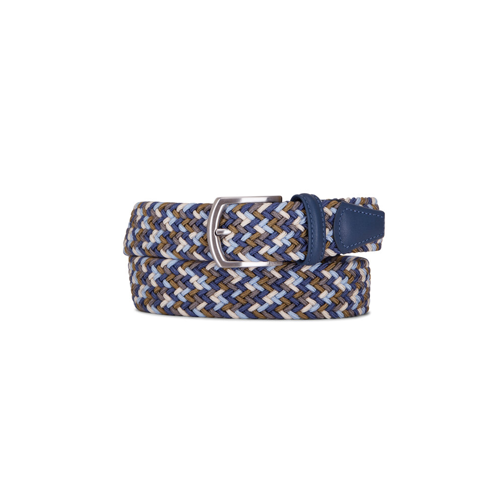 Anderson's - Blue, Light Blue & Taupe Woven Belt