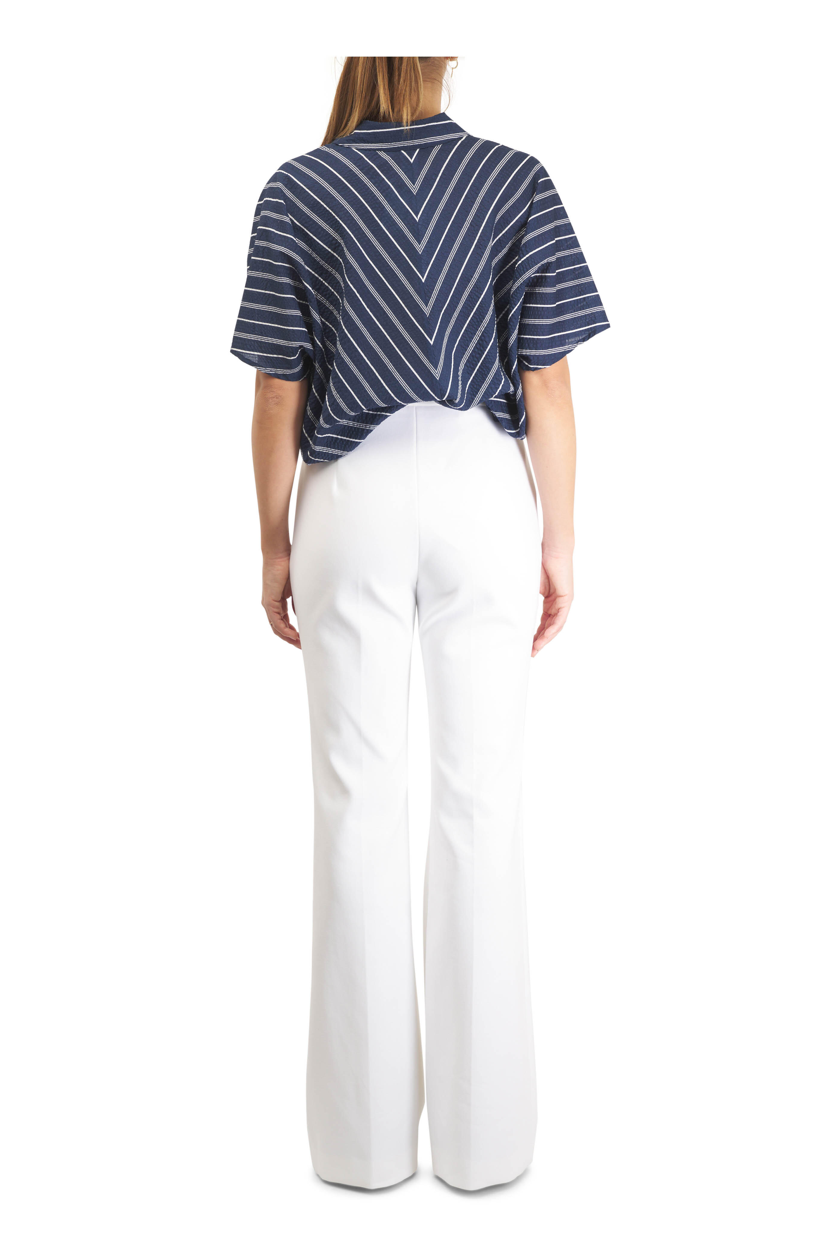 Michael Kors Collection - Brooke White Side Zip Flare Pant