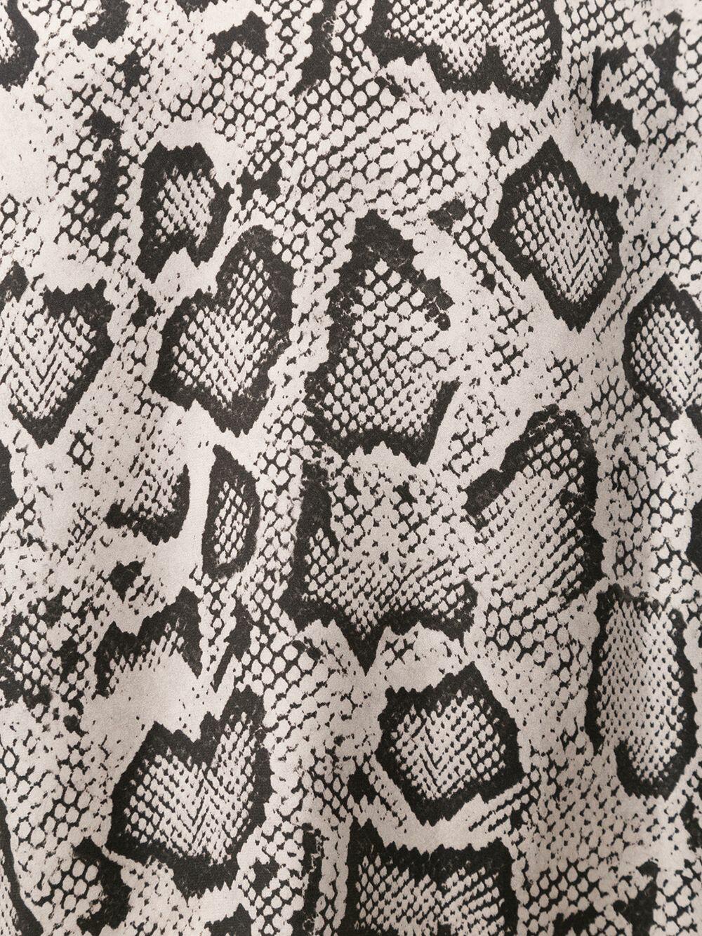 Paule Ka - Light Pastel Gray Snake Print Blouse