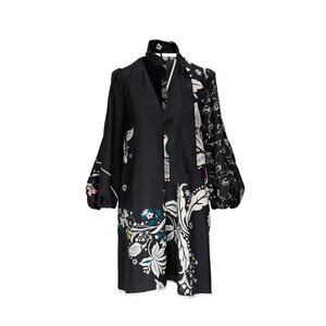 Dorothee Schumacher - Black Flower Whirl Silk Dress