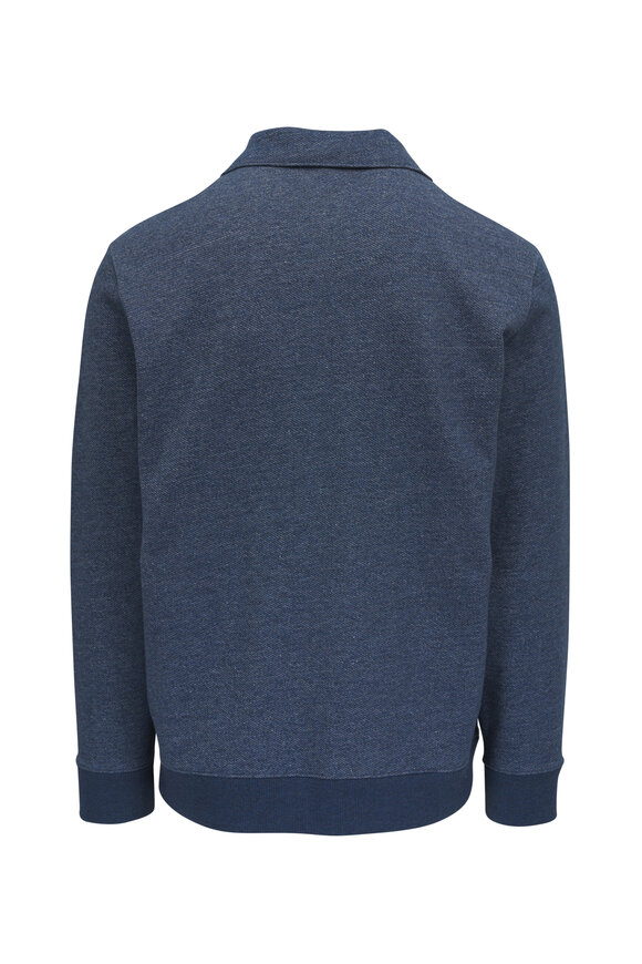 Vince - Heathered Sapphire Quarter-Zip Pullover