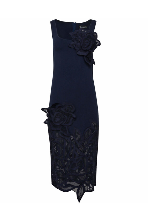 Oscar de la Renta - Multicolor Silk Floral Print Wrap Dress