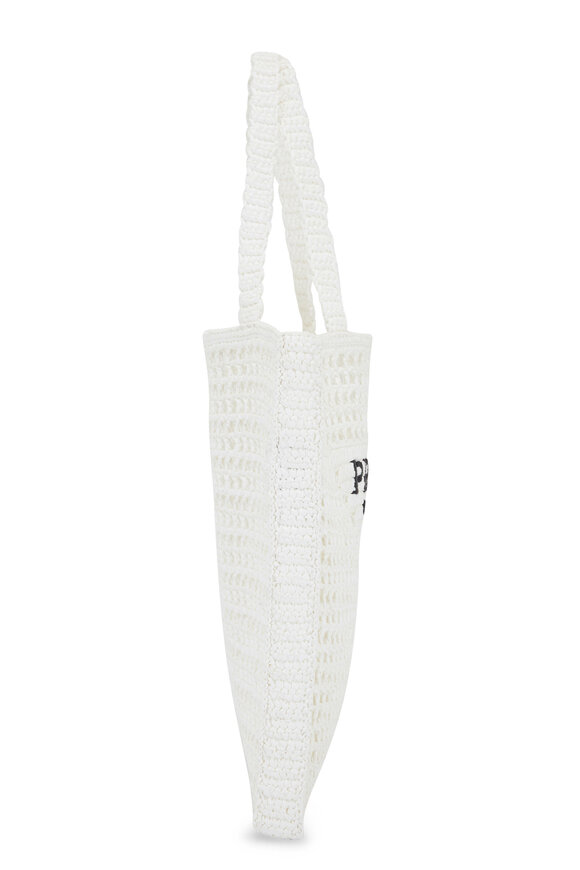 Prada - Bianco Crochet Raffia Tote 