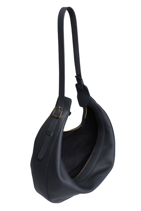 Khaite Augustina Midnight Leather Hobo Bag - view 4