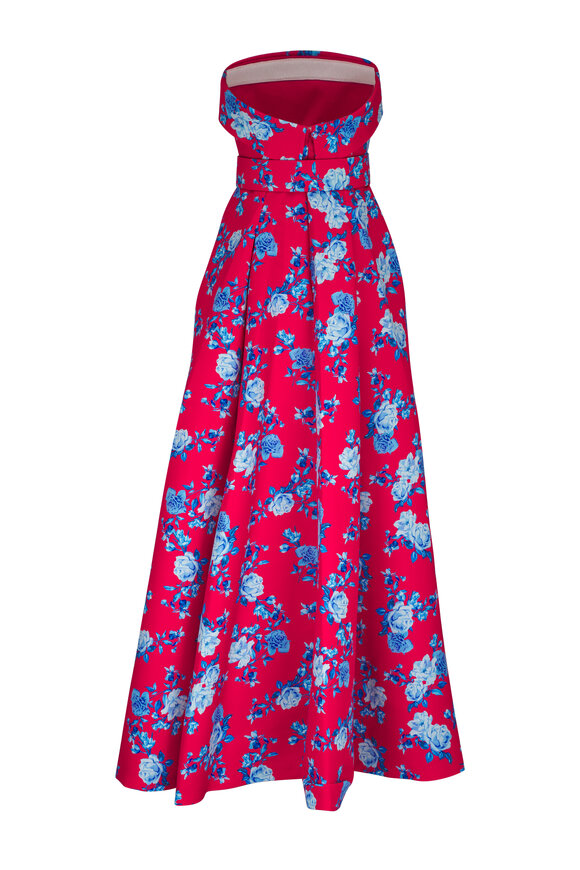 Sachin + Babi - Brielle Red & Blue Floral Gown 