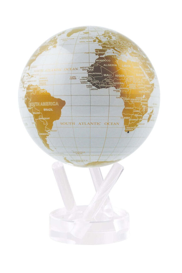 Mova Globes White and Gold Globe with Acrylic Base