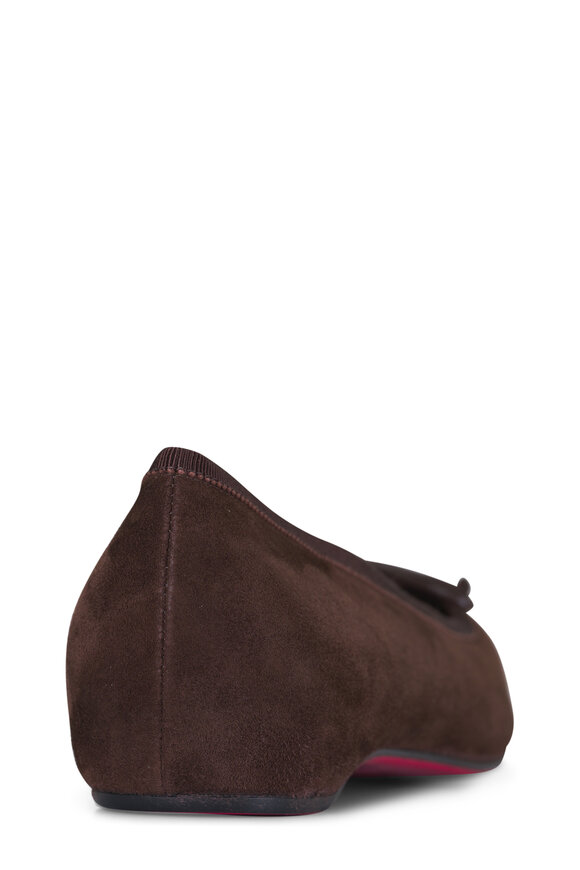 Christian Louboutin Cassia Brown Suede Ballerina Flat - view 3
