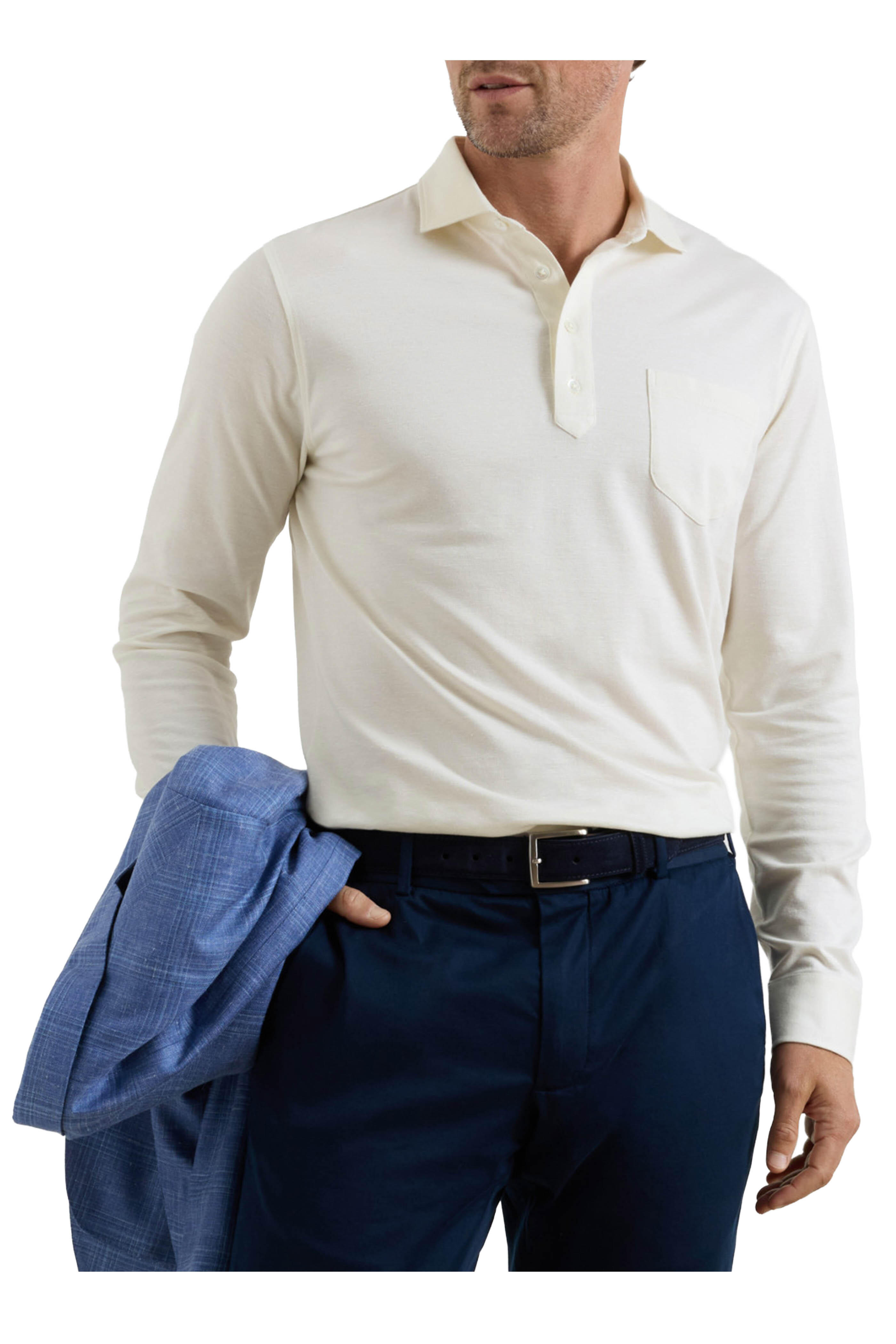Peter Millar - Landon Almond Long Sleeve Polo - view 2