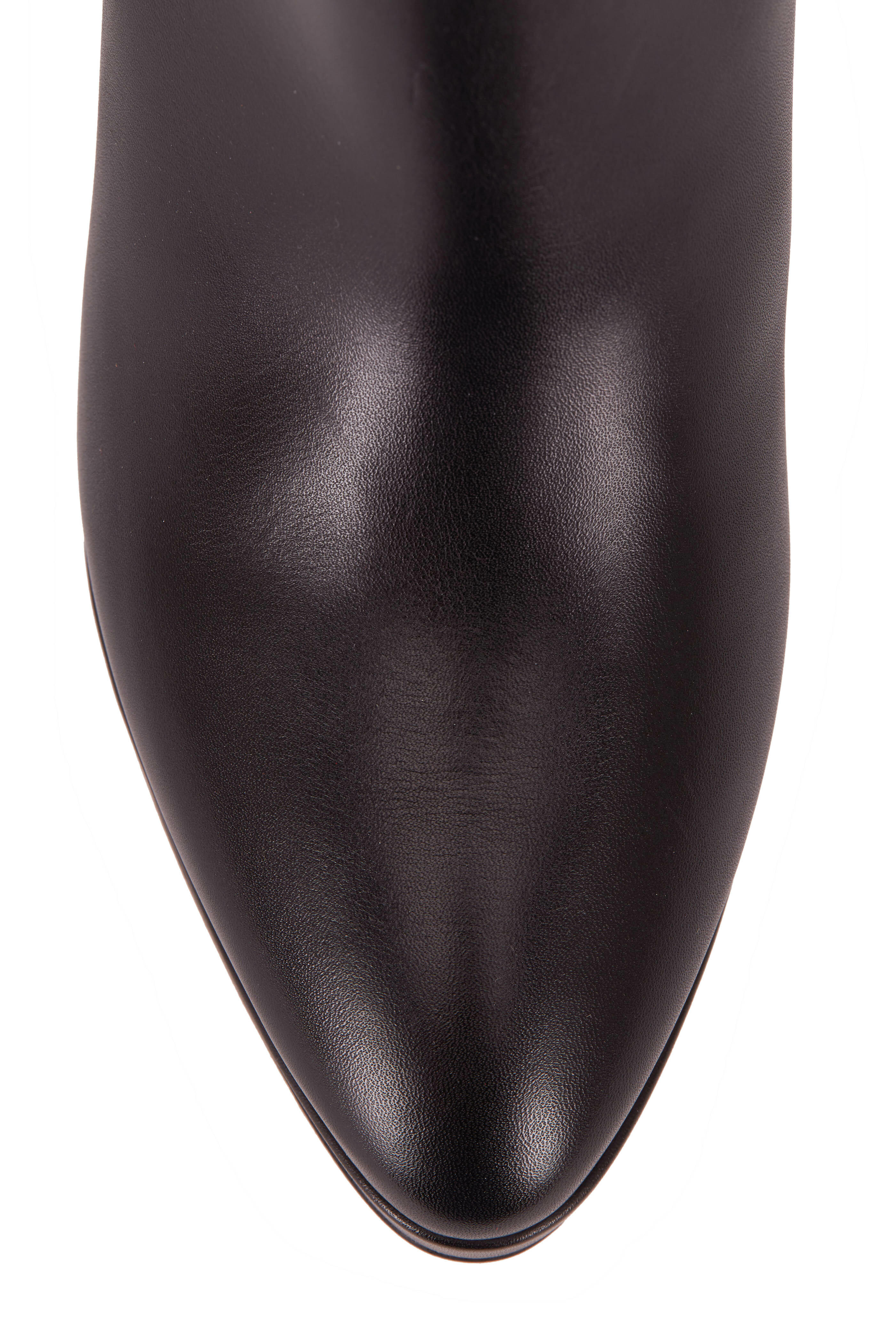 Valentino Garavani - Rockstud Black Leather Platform Boot, 100mm