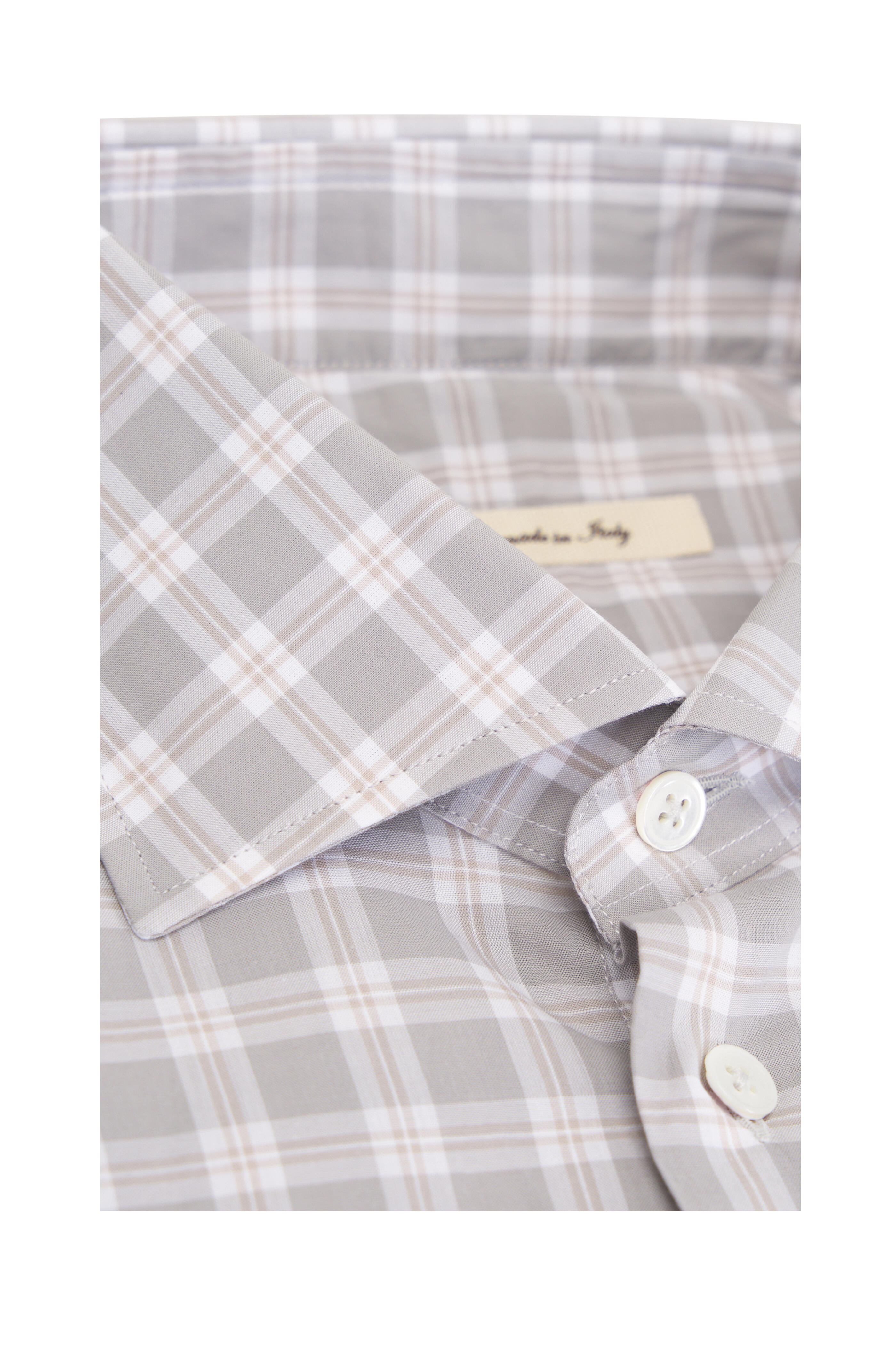 Maurizio Baldassari - Sage Plaid Cotton Sport Shirt