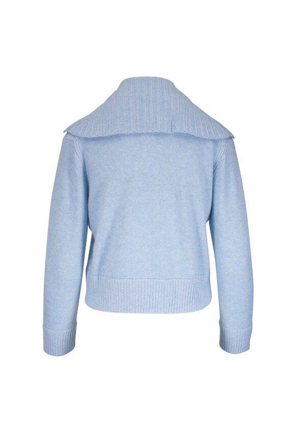 Kinross Light Blue Plaited Zip Cardigan - view 3