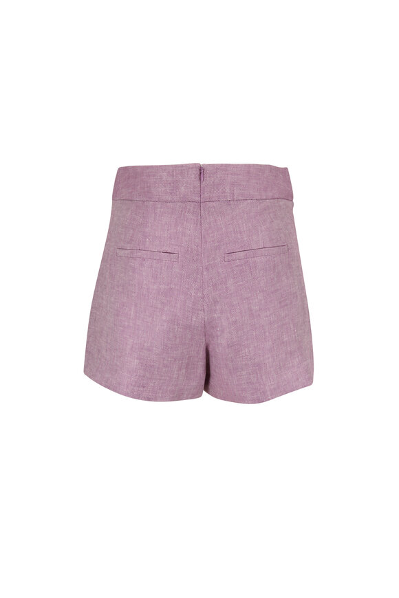 Veronica Beard - Kimm Lilac Herringbone Linen Shorts