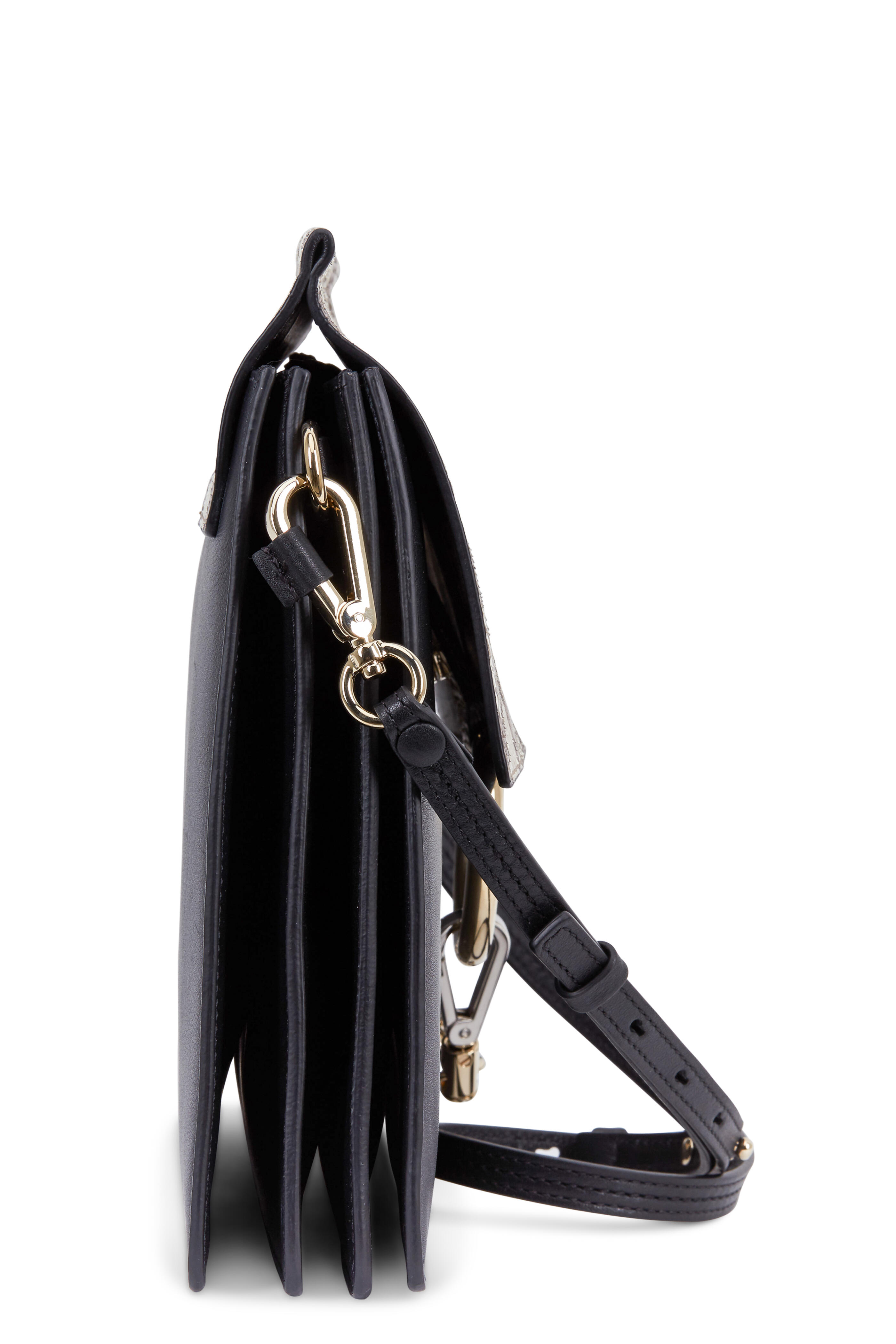 Chloé - Faye Python & Black Leather Medium Shoulder Bag