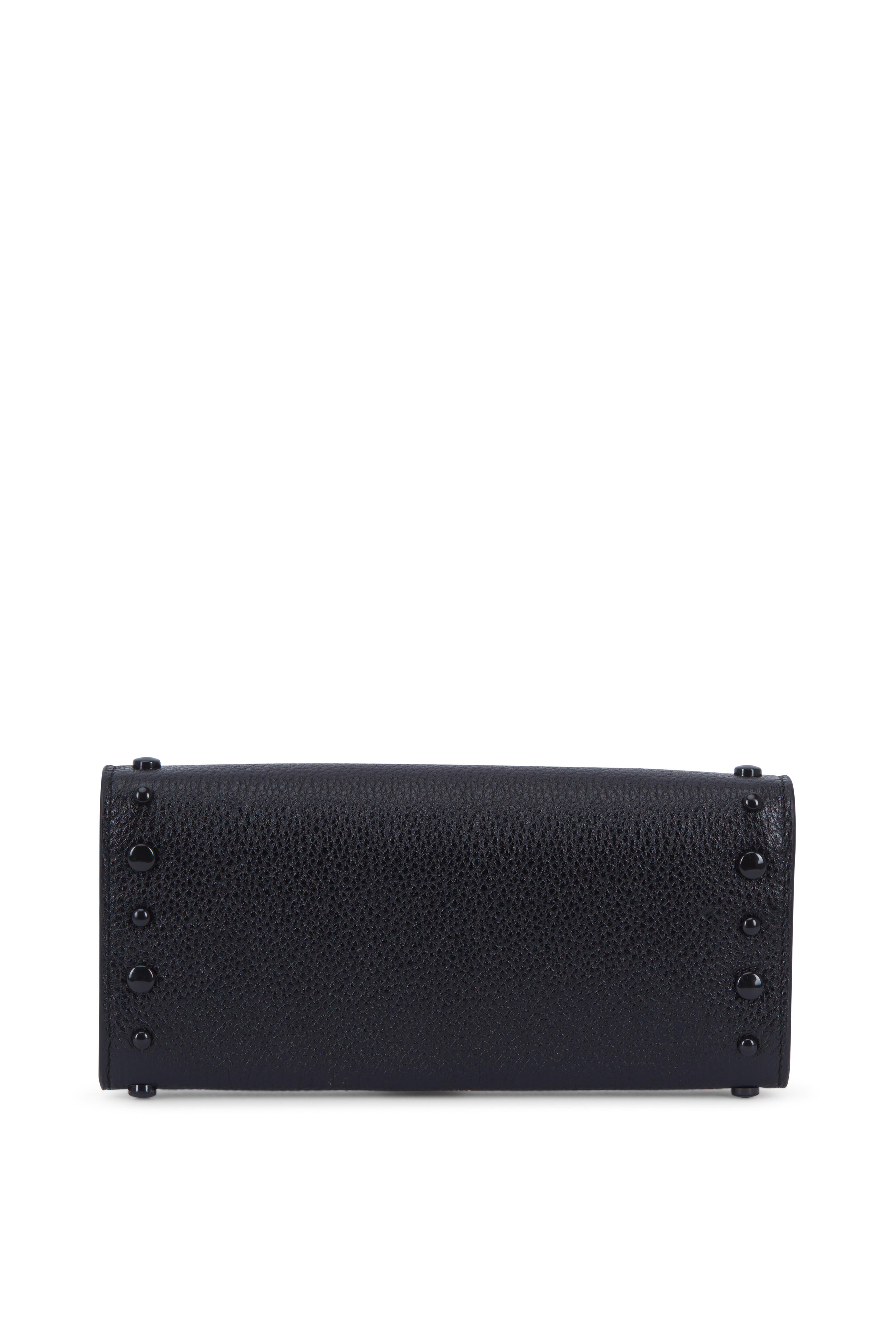 Tod's - Black Pebbled Leather Studded Wallet