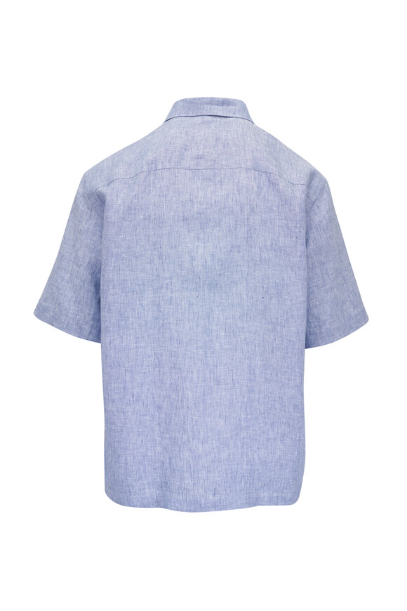 Loro Piana Light Blue Linen Shirt - view 2
