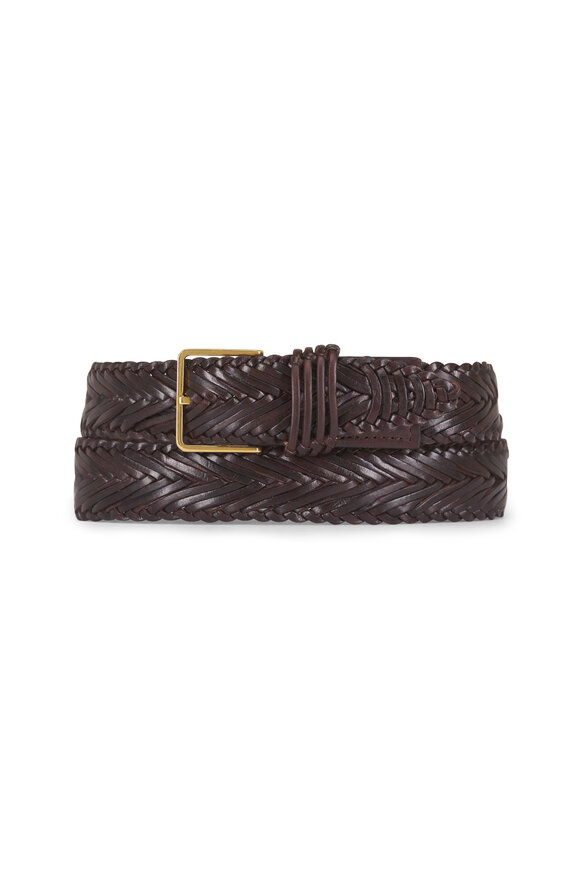 The Row Fisherman Dark Brown Woven Leather Belt - view 1