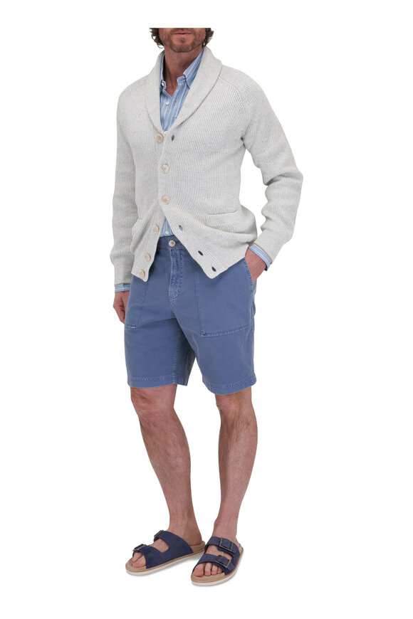 Brunello Cucinelli - Light Blue Cotton Painter Shorts