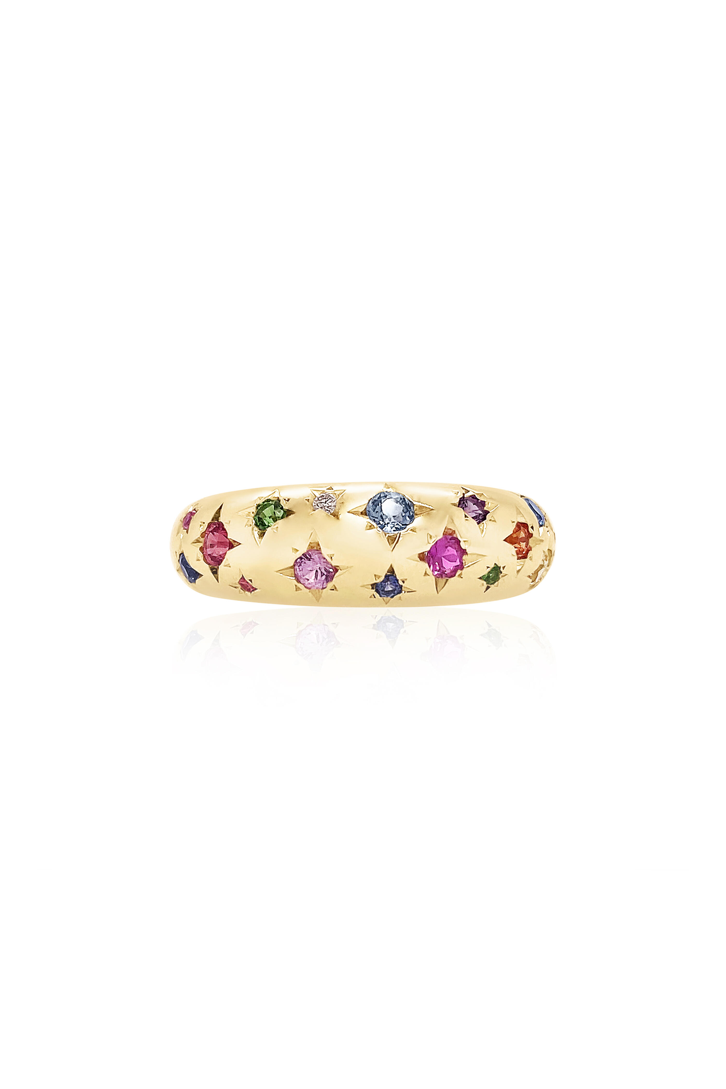 Claudia Mae - Rainbow Starburst Nomad Ring