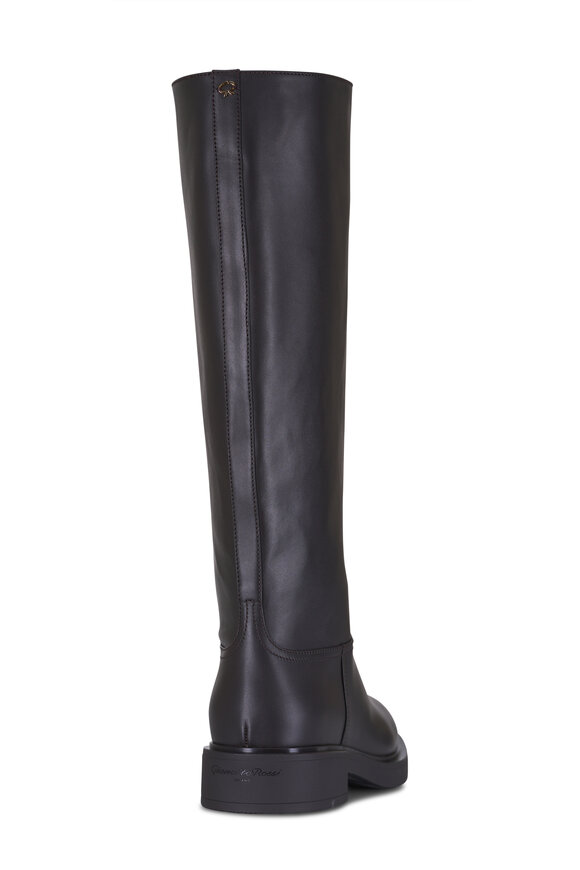 Gianvito Rossi Ascot Mocha Leather Tall Riding Boot - view 3