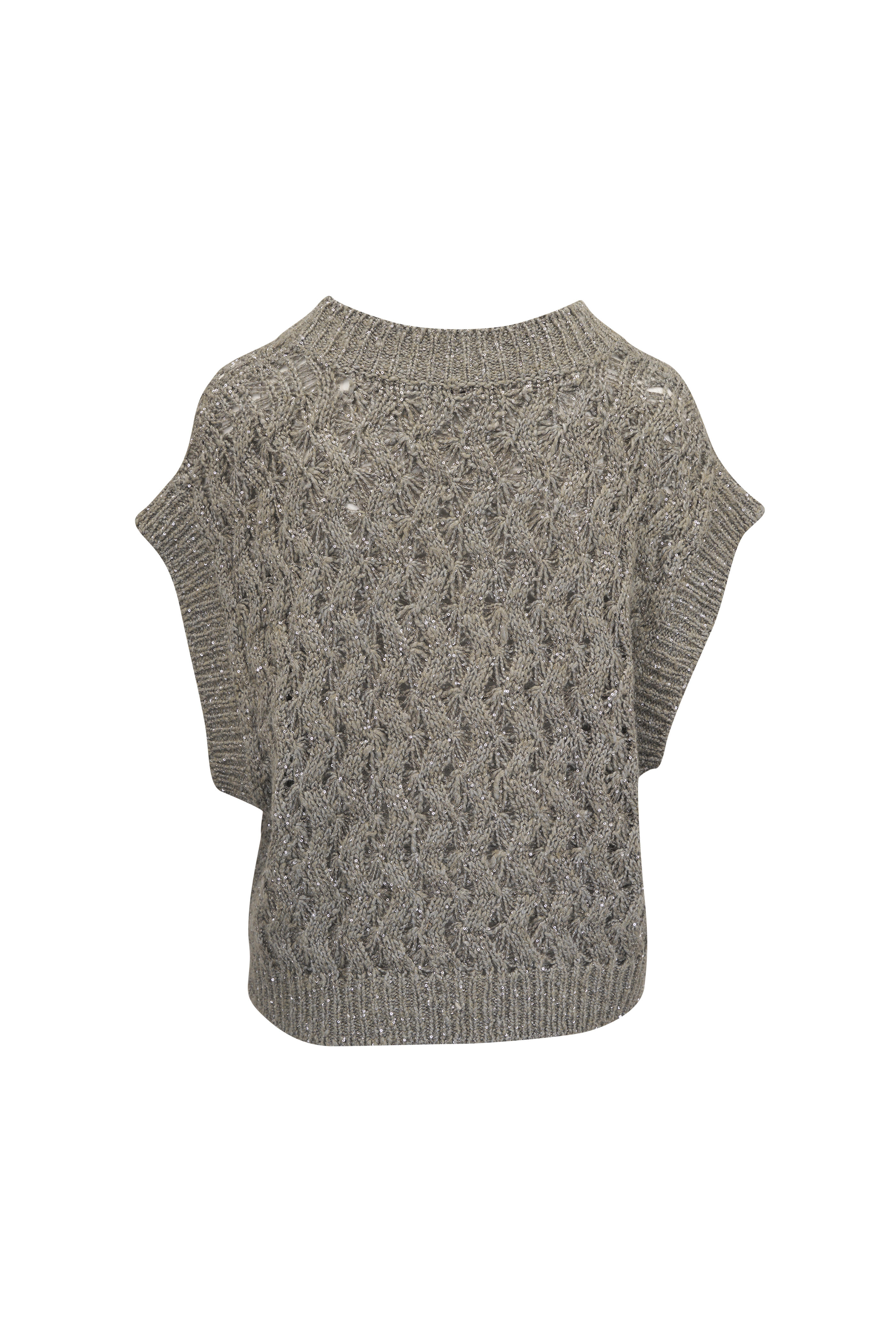 Brunello Cucinelli - Rosemary Paillette Cable Knit Vest