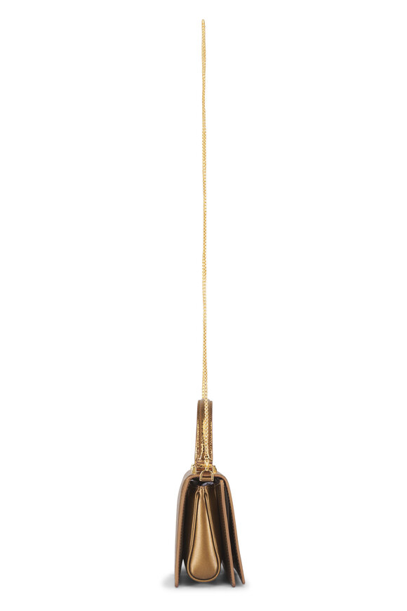Akris Mini Alice Bronze & Gold Satin Top Handle Bag - view 4