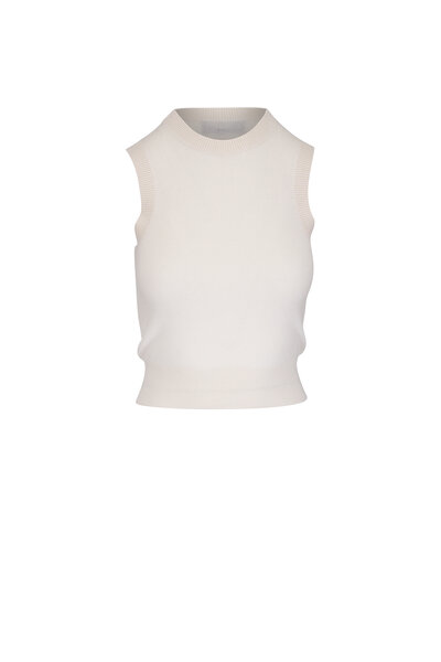 Brunello Cucinelli - Warm White Lurex Boatneck Knit Top