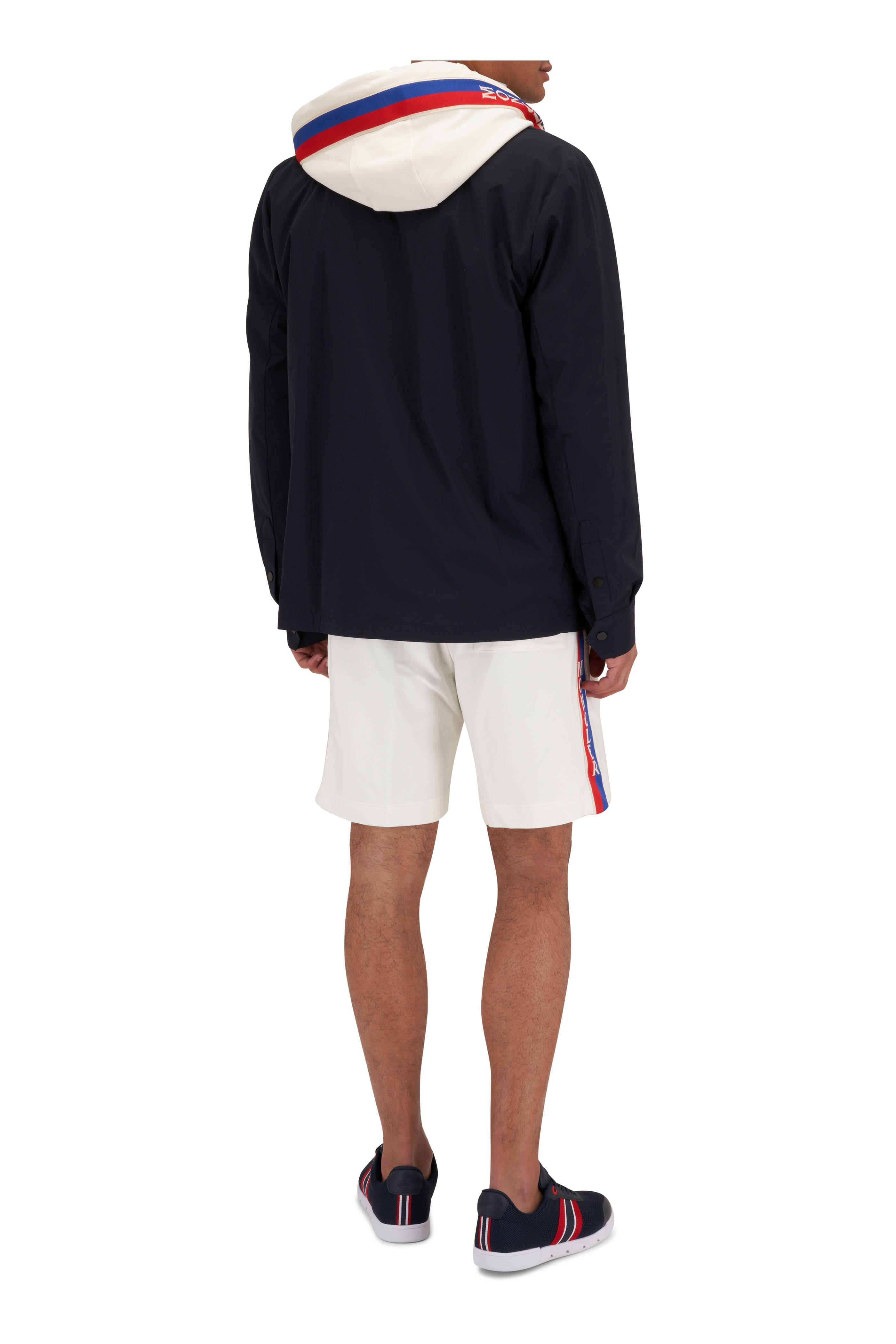 Moncler - Black Red & Blue Stripe Cotton Polo | Mitchell Stores Moncler - Black Red & Blue Stripe Cotton Polo | Mitchell Stores