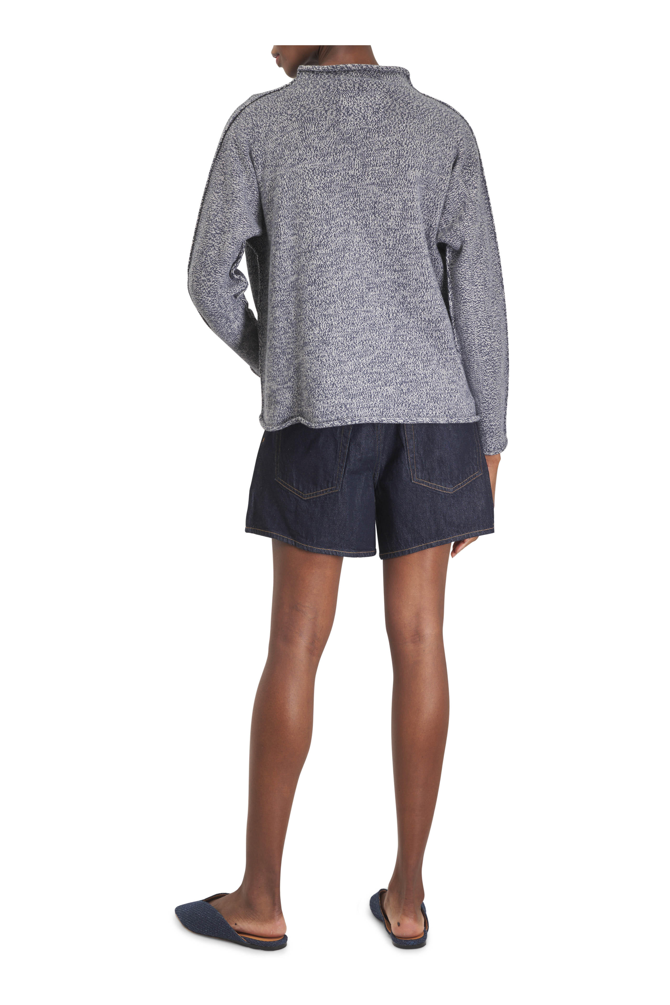 Frank & Eileen - Monterey Black Rolled Funnel Neck Sweater