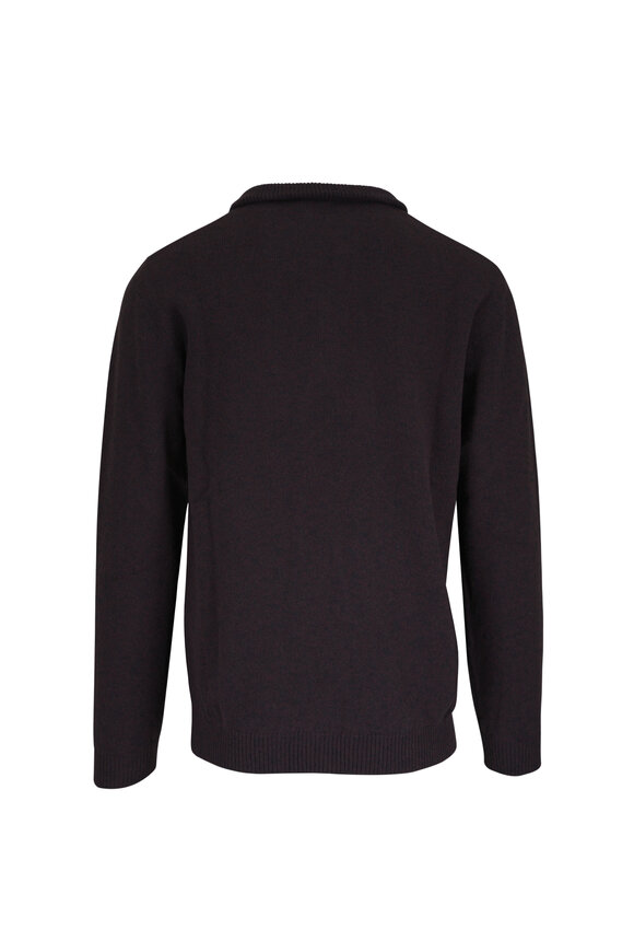 Maurizio Baldassari Dark Brown Winter Mouline Quarter Zip Pullover - view 4
