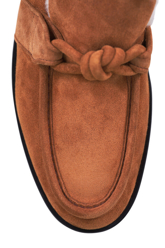 Bottega Veneta Astaire Caramel Suede Shearling Loafer - view 5