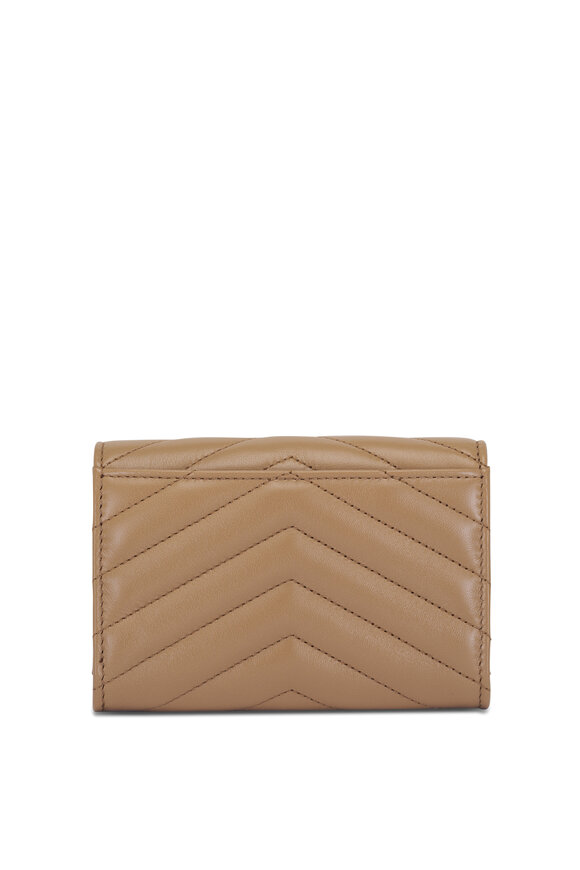 Saint Laurent Natural Tan Cassandre Quilted Leather Wallet - view 2