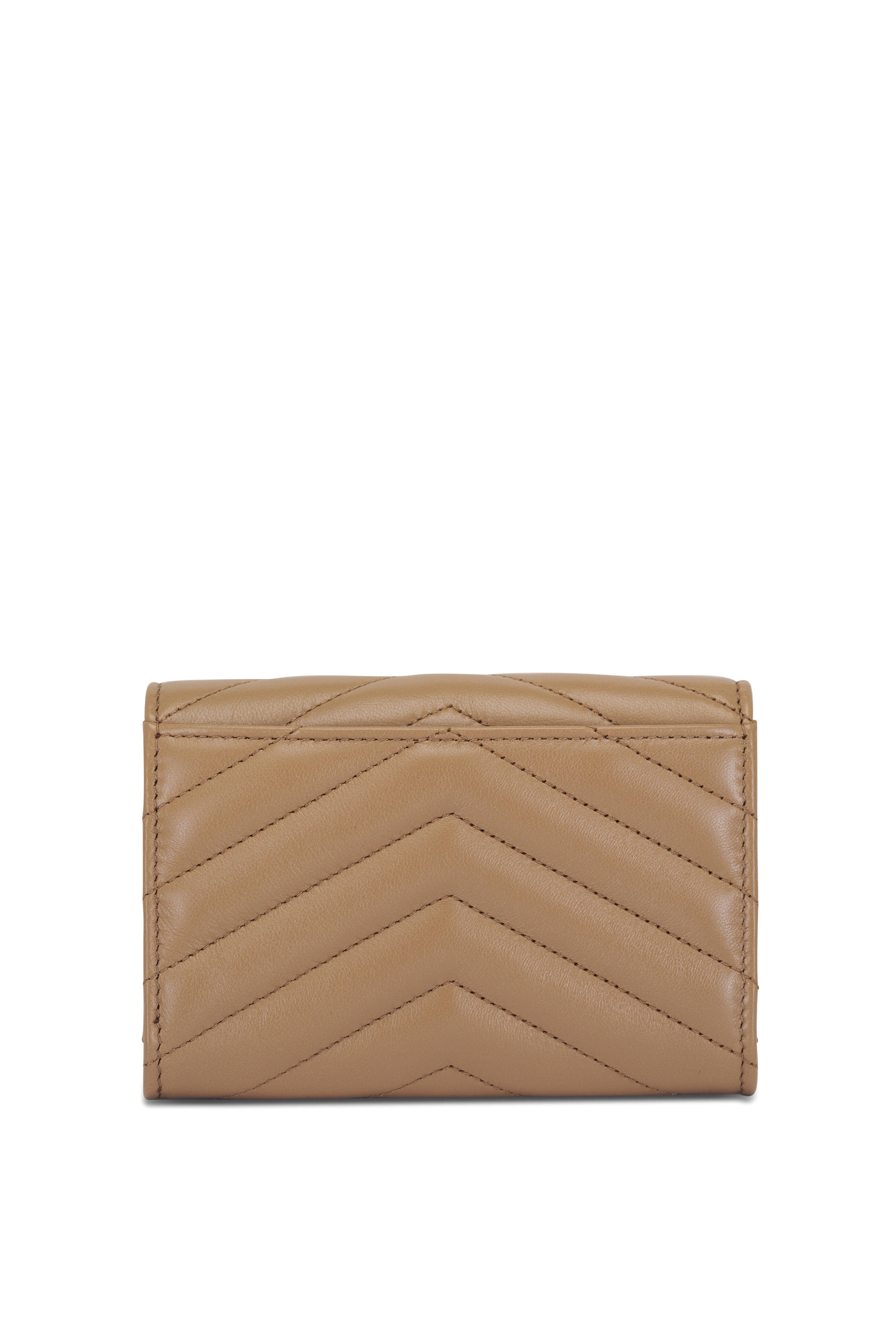 Saint Laurent - Natural Tan Cassandre Quilted Leather Wallet