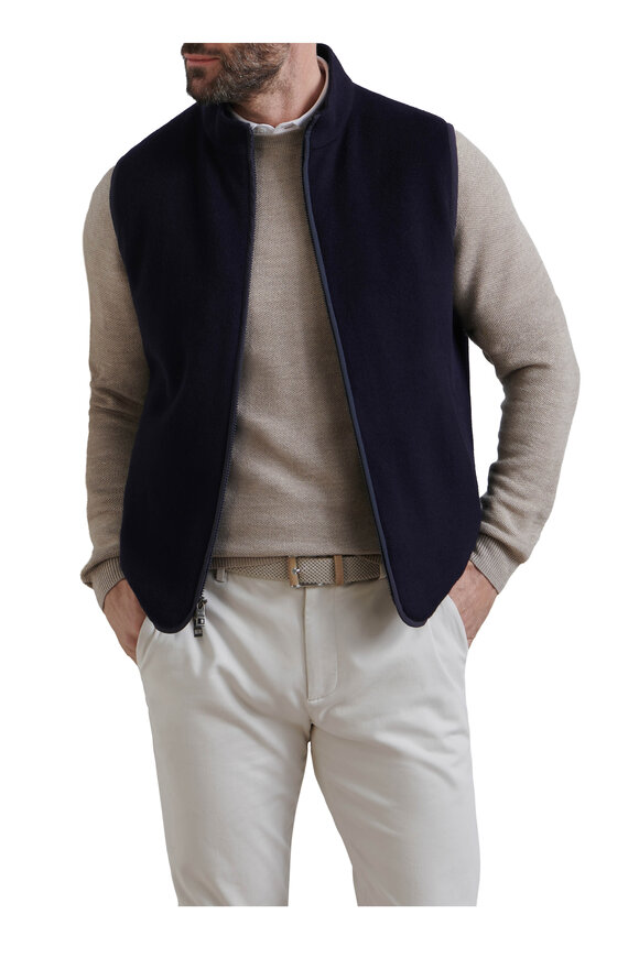 Peter Millar Crown Flex Navy Blue Wool Vest - view 2