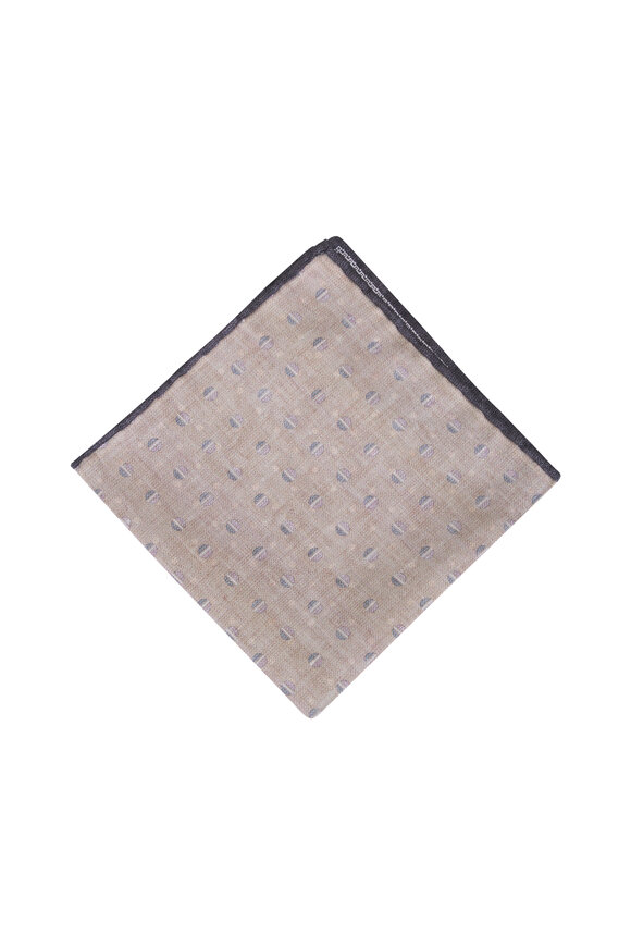 Paolo Albizzati Navy Geometric Dot Reversible Pocket Square - view 2