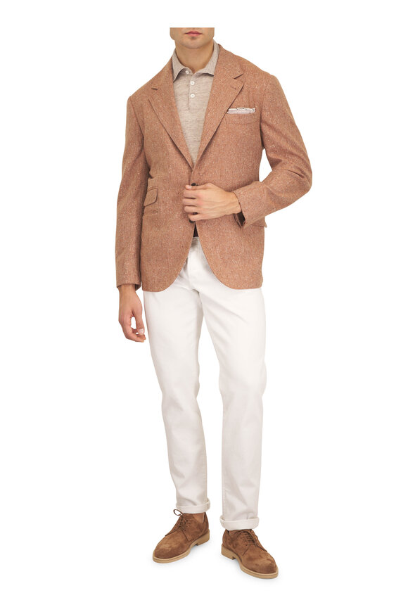 Brunello Cucinelli Wool & Cashmere Flecked Chevron Sportcoat - view 2
