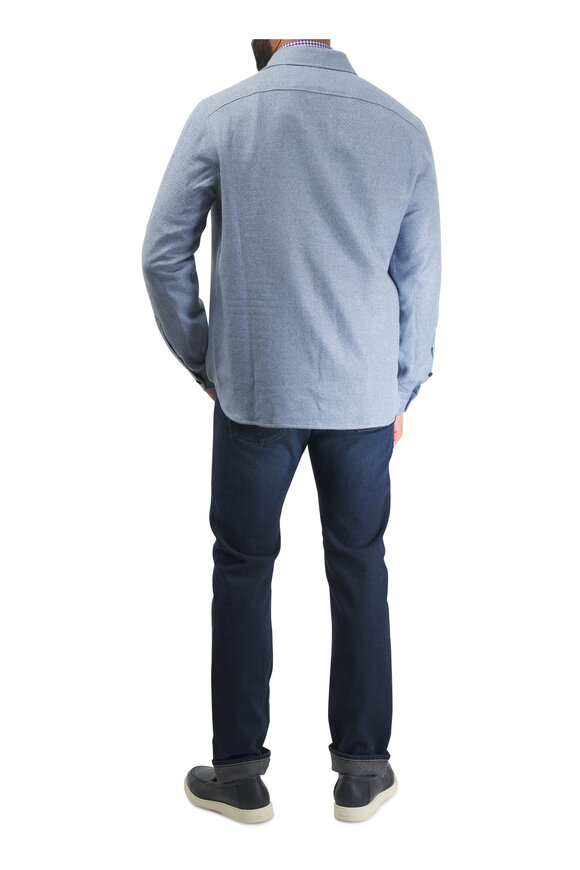 Isaia - Slate Blue Cashmere Overshirt